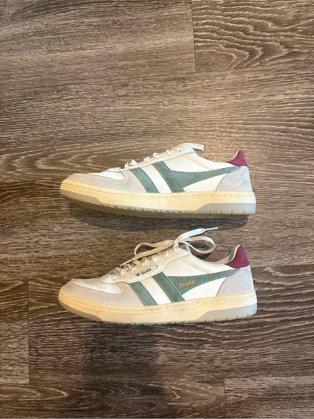 Gola White and Green Suede Sneakers Women’s Size 7